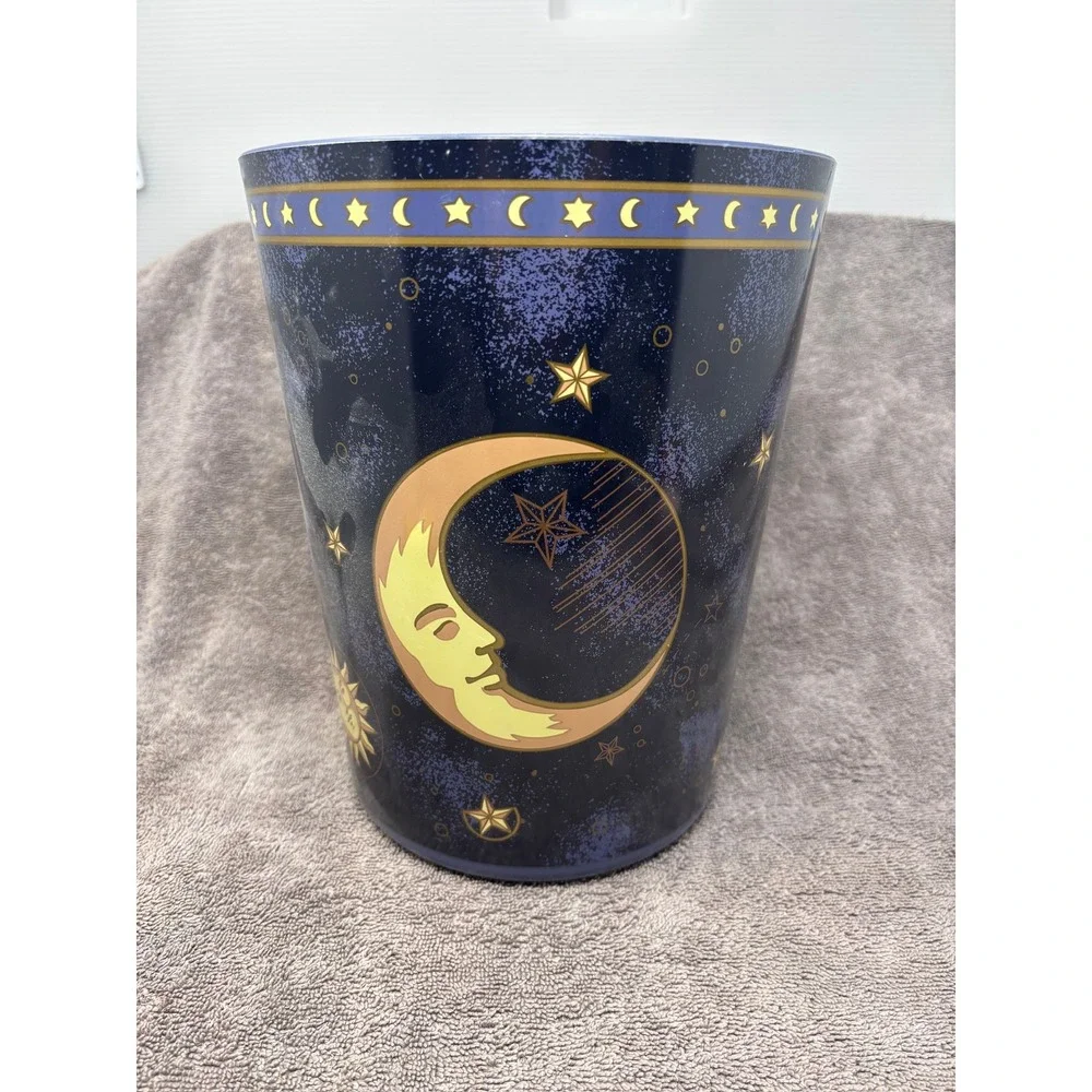VTG 90s Springs Celestial Wastebasket Blue Sun Moon Stars Whimsigoth USA NEW